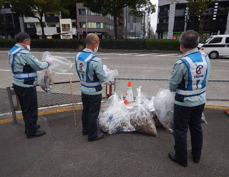 名古屋ウィメンズマラソン2021清掃ボランティア活動の様子