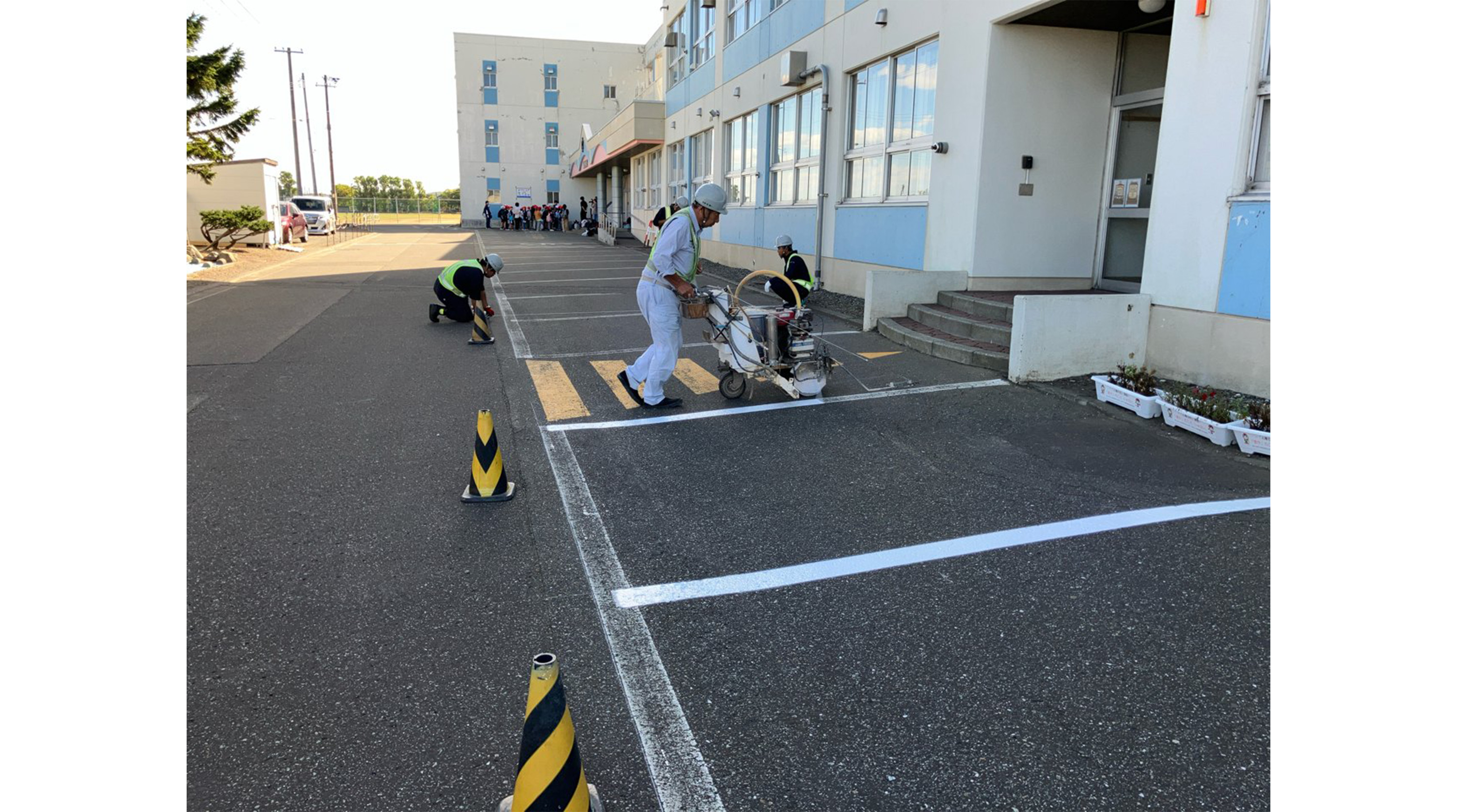 ラインマーカーによる塗装
