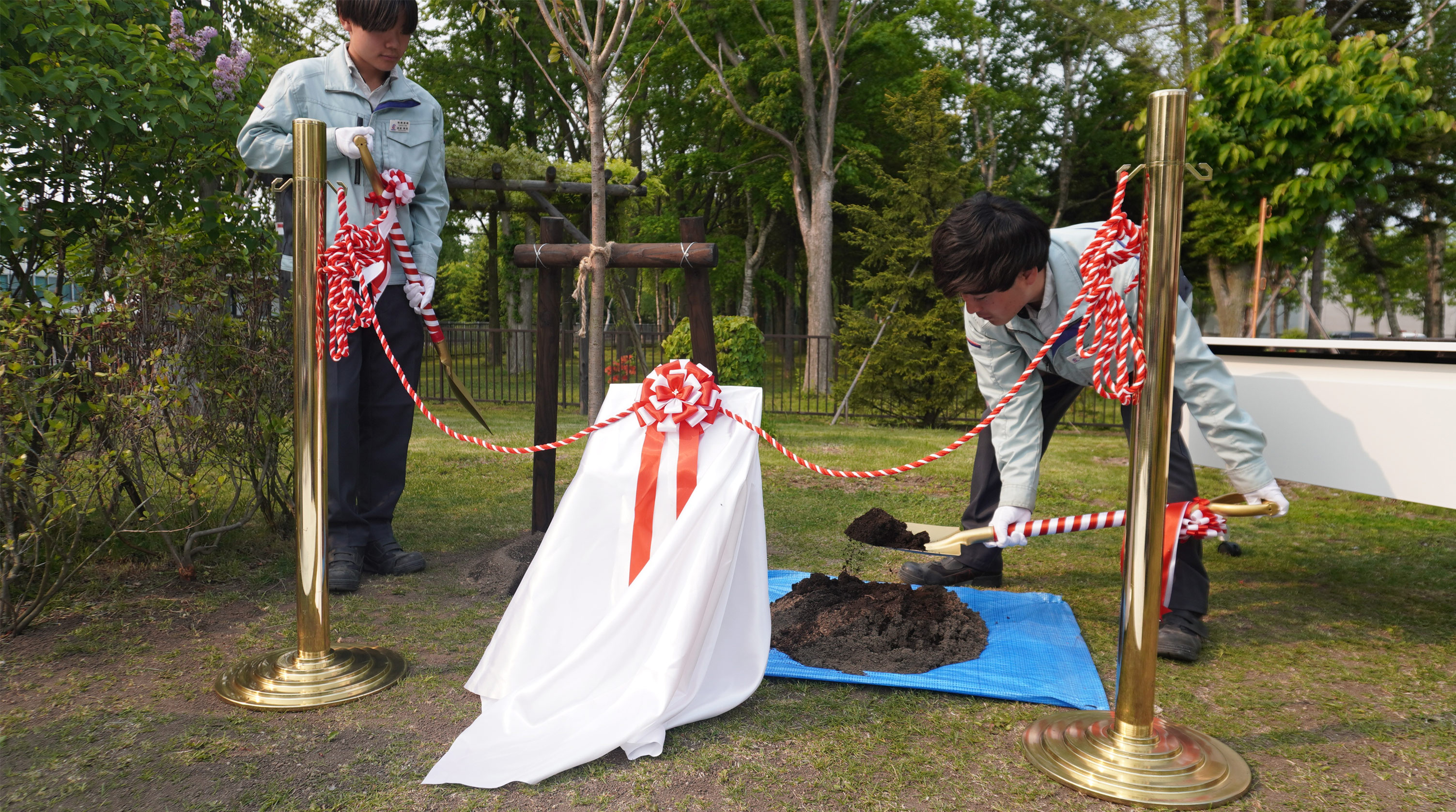 恵庭総合技術センター植樹の様子