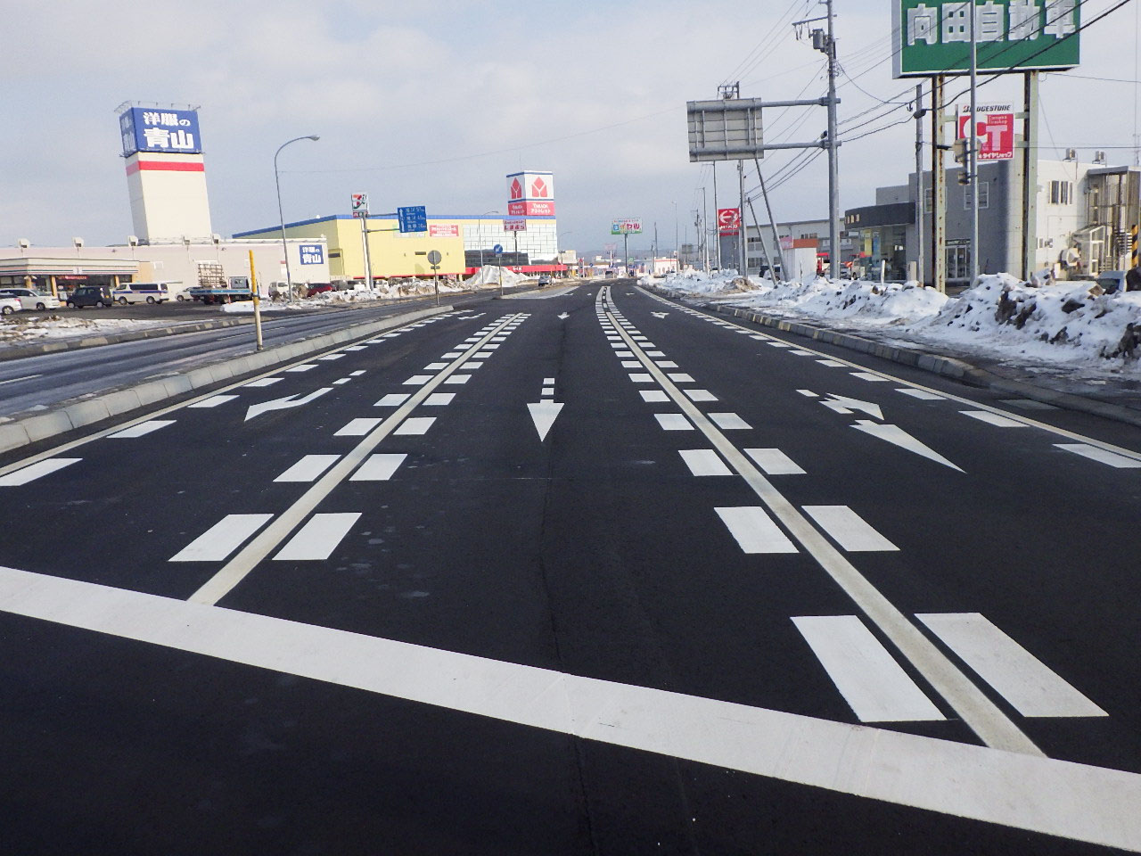 一般国道12号岩見沢市大和交差点舗装工事